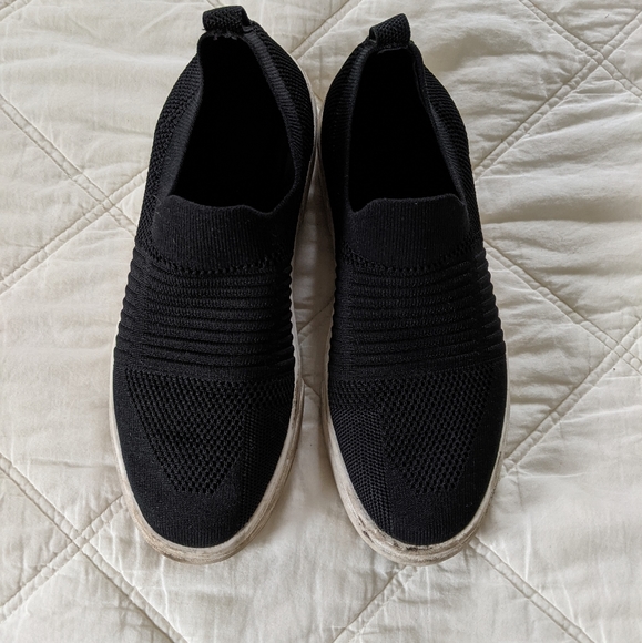 a new day Shoes - a new day Black Stretch Sneakers